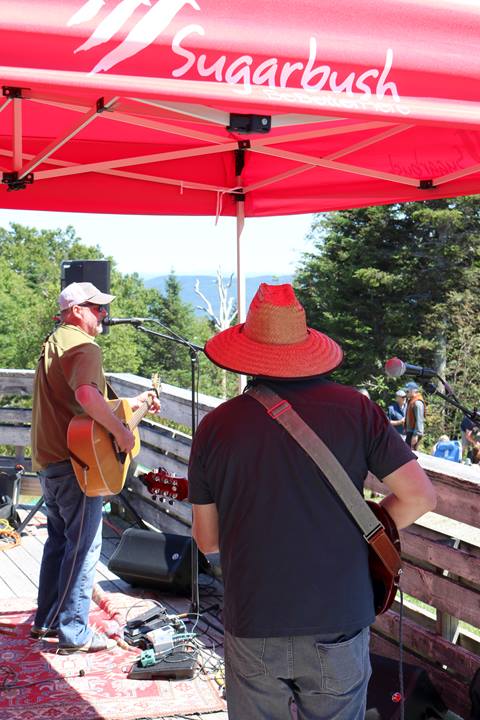 band playing on allyns lodge deck