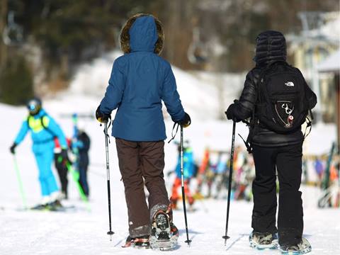 Women snowshoeing