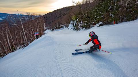 enjoying resort skiing at sugarbush